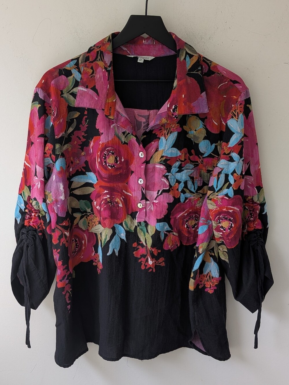 John Mark Women's Floral Popover Top Size 2X